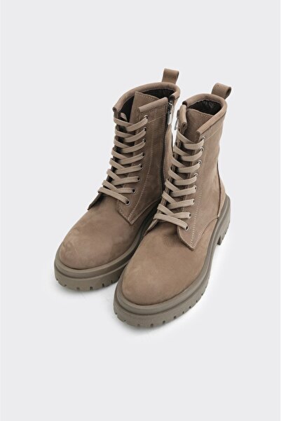 derinet Hakiki Deri Fermuarlı Kadın Uzun Bot