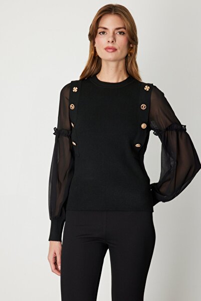 ON Pulover tricotat cu mâneci cu balon