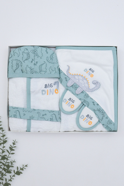 Sitilin Baby Girl Boy Luxury Bathrobe Set Towel Set 100% Cotton Fabric 0-2 Years Old Stl7102