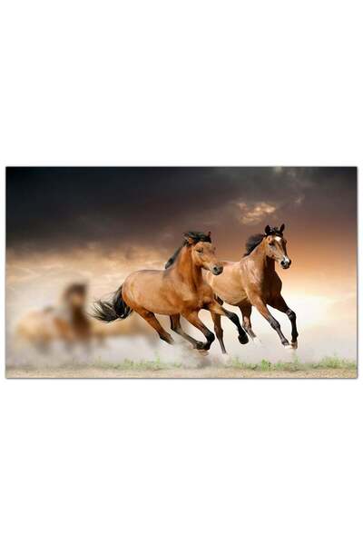 Generic لوحه جداريه كانفس - خيول تركض - 943