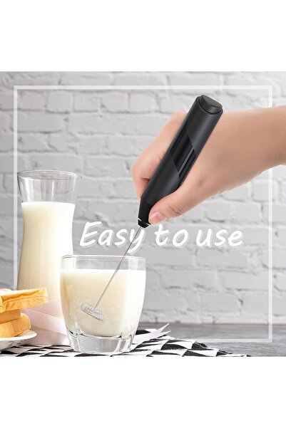 awwaline Milk frother, awwaline, black, with vertical stand, ideal for cappuccino, caffe latte, froth
