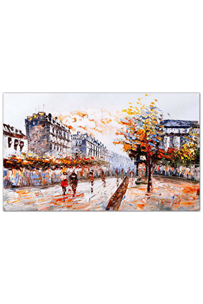 Generic لوحه جداريه كانفس - رسمه فنيه مطبوعه - المدينه و الناس - 683