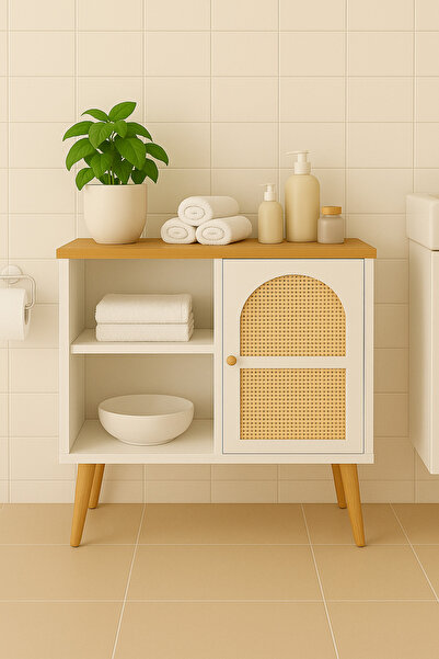 AYKOL MOBİLYA %100 MDF İSKANDİNAV TARZI ÇOK AMAÇLI DOLAP JÜT KUMAŞ TASARIM KA...