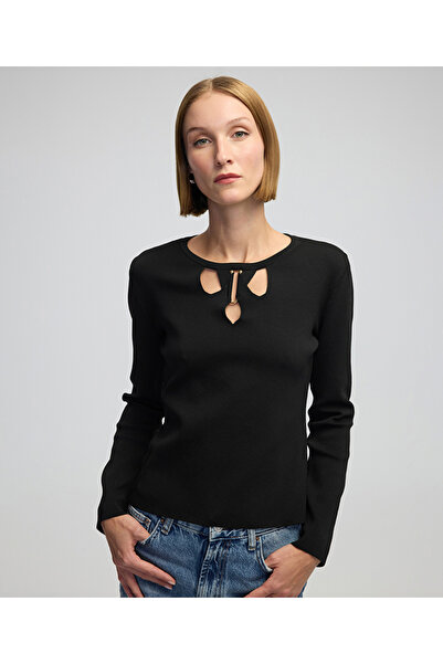 İpekyol Metal aksesuarlı cutout triko