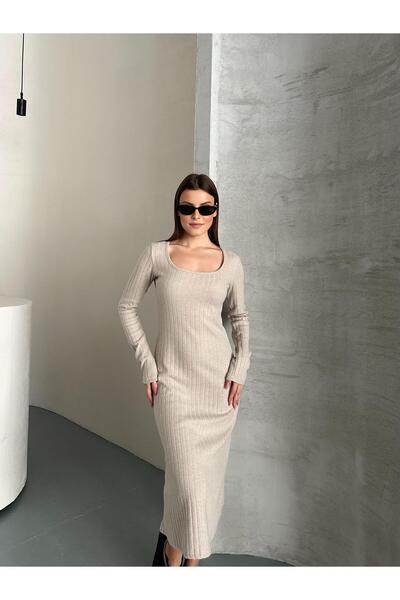 Rabi Shine ROCHIE INTERLOCK MĂRIME MIDI BEJ
