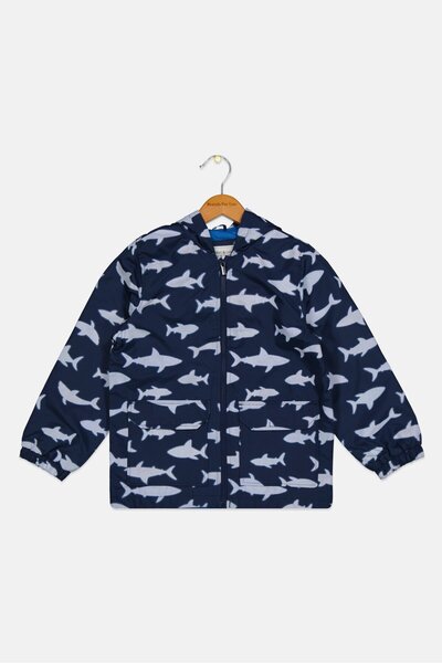 Carter's Kids Boy Allover Print Hooded Jacket, Navy