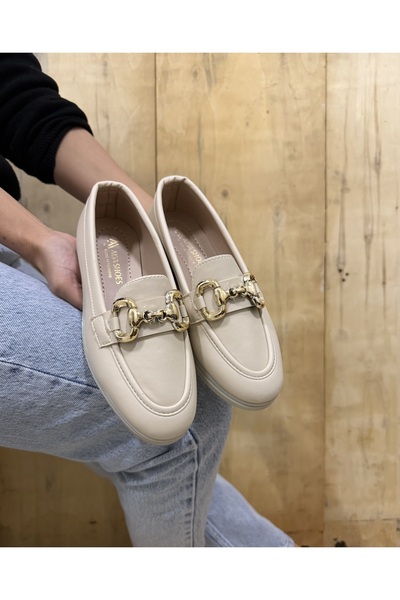ZEZY Kadın Loafer Makosen Büyük Tokalı Günlük Ayakkabı
