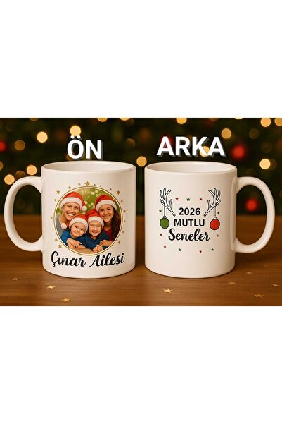 miras home Yılbaşı Temalı Kişiye Özel Resim Baskılı Kupa Bardak, Yeni Yıl Hed...