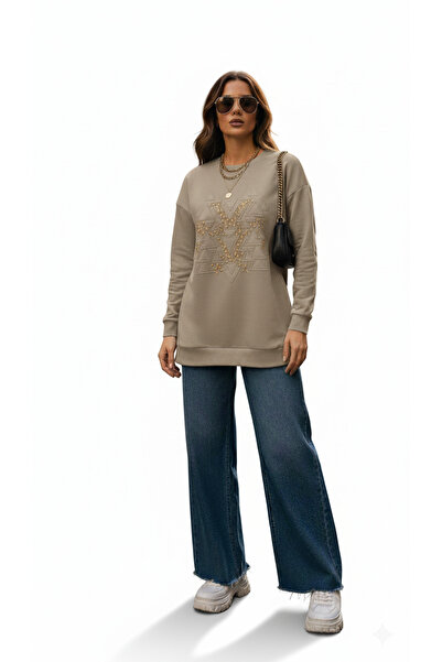 Moodbasic Embroidered Stone-Set Tencel Tunic