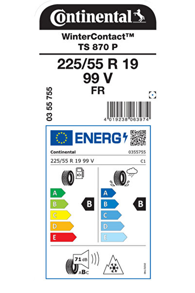 Continental 225/55R19 99V FR TS870 P KIŞ LASTİGİ ÜRETİM YILI:2025