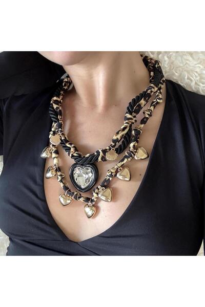 Alice İsstanbul Leopar 2li Kalp Charm Kolye