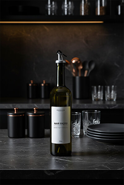 Simona Home زجاجة صلصة الرمان سعة 750 مل مع صنبور فضي خاص، صلصة الرمان، زجاجة...