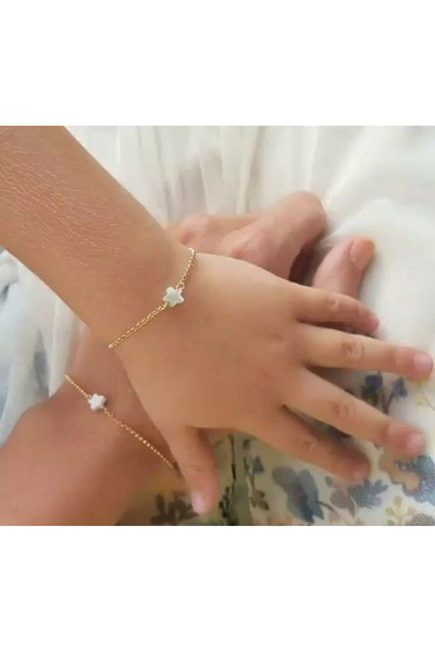 Shiklik 2'li Yıldızlı Zincir Modeli Anne - Çocuk Bileklik Seti