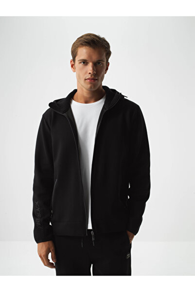 Xint Erkek Siyah Pamuk Dokulu Regular Fit Sweatmont