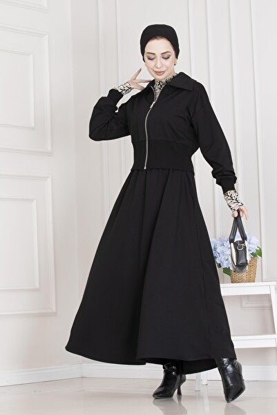 Sevitli Костюм с пола с цип отпред - черен