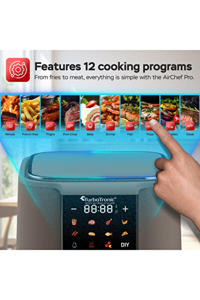 TurboTronic Professional hot air fryer TT-AF250, 1500W, 6 liters