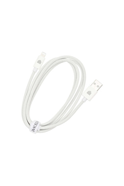 Dviced USB-A to Lightning Nylon Textile Data Cable 1.25m, White
