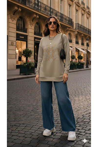 Moodbasic Embroidered Stone-Set Tencel Tunic