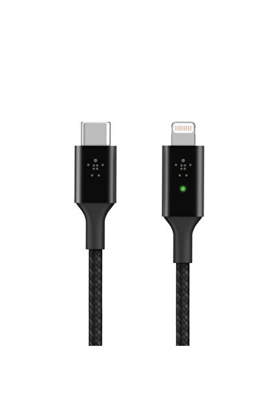 Belkin Smart LED USB-C to Lightning Data Cable, Black
