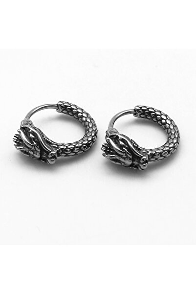 Viking Dragon Design Hoop Earrings 316L Stainless & Tarnish-Free Steel Earrings