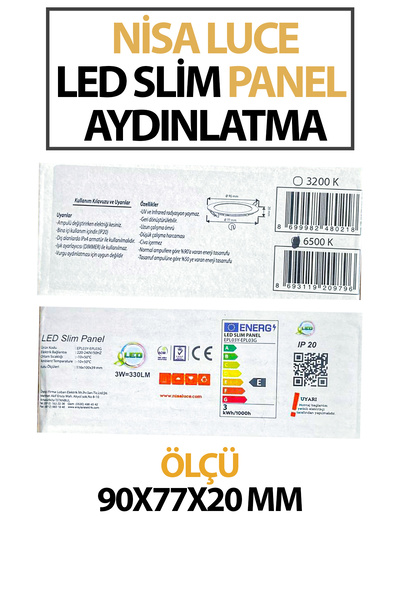 Trendhouse Sıva Altı Led Panel Aydınlatma 3 Watt Beyaz Işık Tasarruflu
