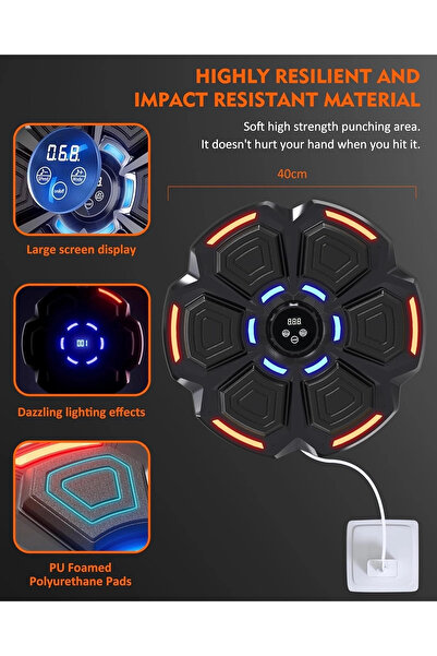 Epilons Bluetooth Hoparlör Özellikli Duvar Boks Makinesı 9 Mod Seviye Ayarlı Müzikli Boks Makinesı