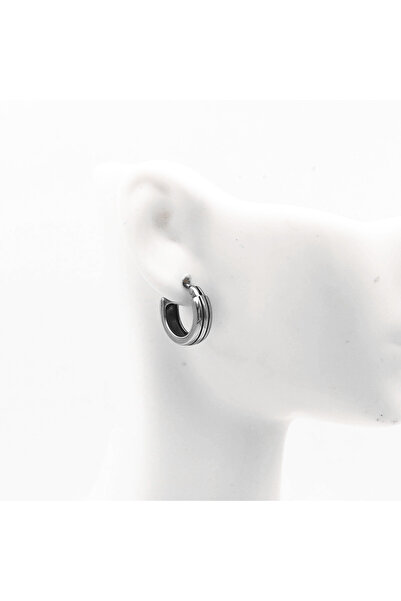 Viking Straight Line Model Threaded Ring 316L Stainless&Non-Tarnish Steel Earrings