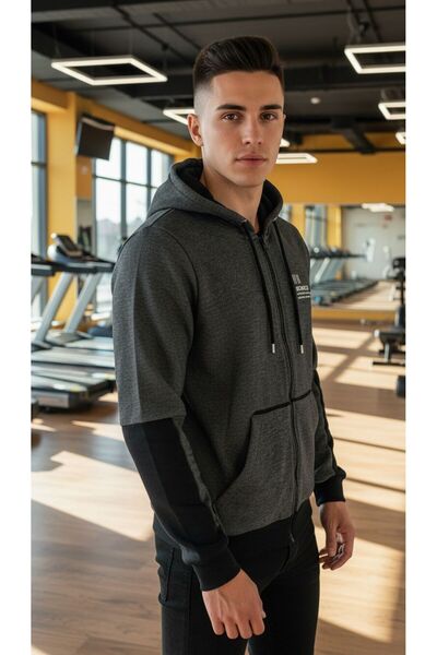 DYNAMO Pike dokuma 3İplik şardonsuz fermuarlı mont