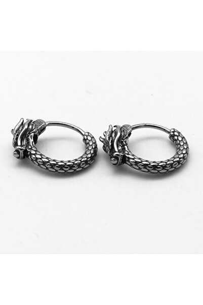 Viking Dragon Design Hoop Earrings 316L Stainless & Tarnish-Free Steel Earrings