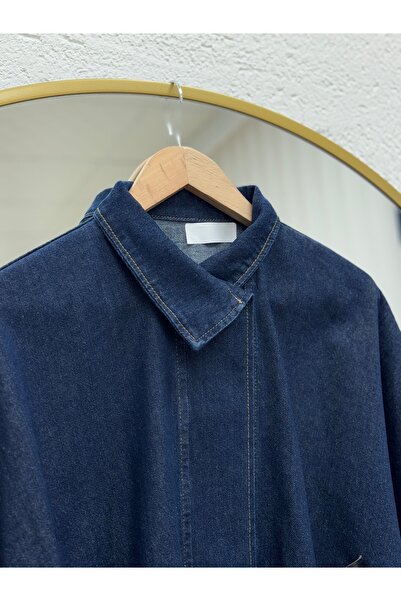 BENAHOLL Mahsa Belted Denim Poncho-Ls7778 Denim Color