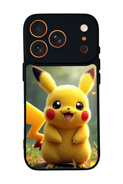 Aksel Kılıf غطاء حماية متوافق مع هاتف آيفون 17 برو من أبل، مطبوع، أسود غير لا...