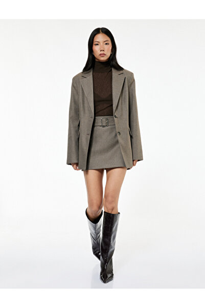 Koton Μπλέιζερ με μεγάλο γιακά με μακρυμάνικο μπλέιζερ με λεπτομέρεια τσέπης με κουμπιά