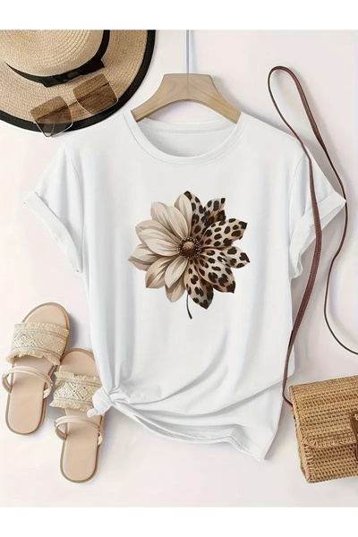 FUFLUNS TRIOC OVERSIZE CU Gâtul Bicicletă, CU MOTIV FLORAL, CU MODEL LEOPARD