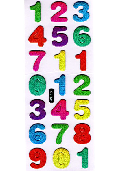 Limmy ملصق مُنقوش لدفتر التخطيط (cb405) مقاس 16×7 سم - أرقام ملونة