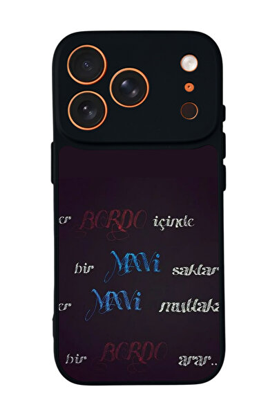 Aksel Kılıf غطاء حماية متوافق مع هاتف آيفون 17 برو من أبل، مطبوع، أسود غير لا...