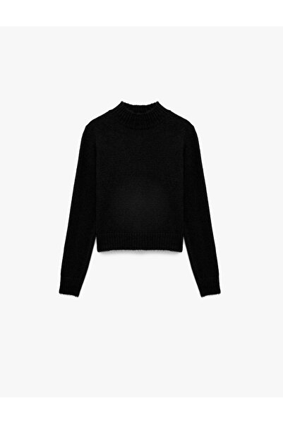 Koton Πλεκτό πουλόβερ με μαλακή υφή ψηλός λαιμός με μακριά μανίκια