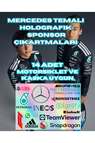 merccuri crafts ملصق هولوغرام للسيارات والدراجات النارية بتصميم مرسيدس فورمولا 1 (+13 قطعة) ملصق هولوغرام زجاجي بحجم A4