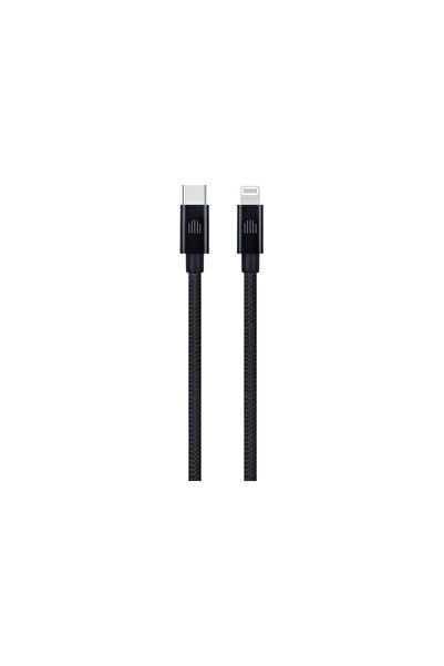 Dviced Cablu de date USB-C la Lightning, nailon textil, 0,25 m, negru
