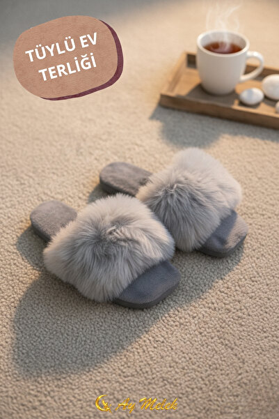 AYMELEK Γυναικείες παντόφλες εσωτερικού χώρου Παντόφλες με μοτίβο τριαντάφυλλου με μαλακό βελούδινο μαλλί