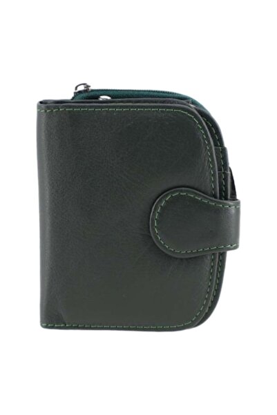 HASSION Women's Wallet in Leather 301, Green