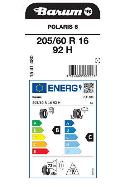 Barum 205/60R16 92H PLRS 6 KIŞ LASTİGİ ÜRETİM YILI:2025