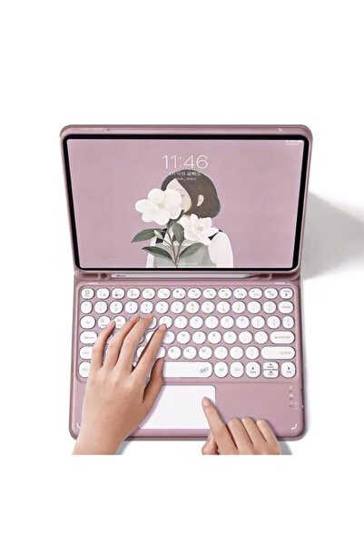 Other Husă cu tastatură Bluetooth pentru iPad Pro 11 Gen5 cu touchpad (roz)