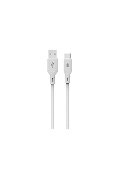 Dviced Cablu de date USB-A la USB-C din silicon, 1,25 m, alb