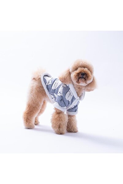 Pawstar Barrow Frost Polar Bear Pattern Dog Coat Thick Plush Dog Outfit Cat O...