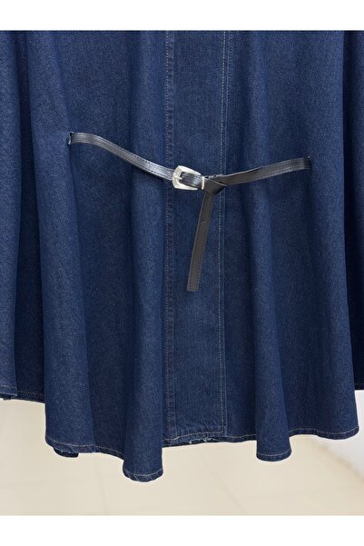 BENAHOLL Mahsa Belted Denim Poncho-Ls7778 Denim Color
