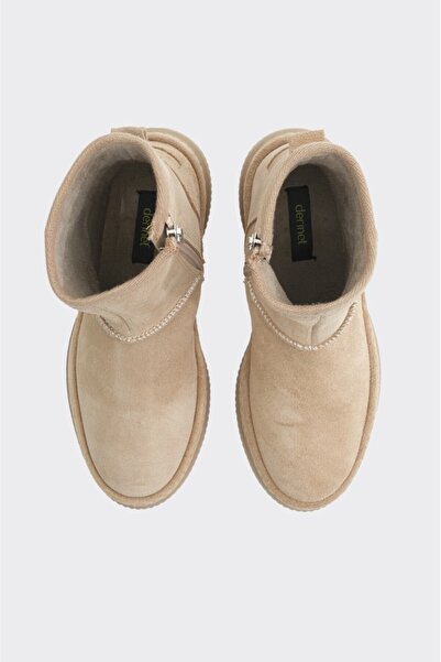 derinet Hakiki Deri Fermuarlı Kadın Bot