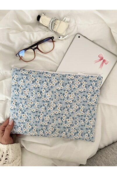 Lulishop Daisyblue Kapitone 10-11 Inç Uyumlu Kumaş Tablet Çantası - iPad Koru...