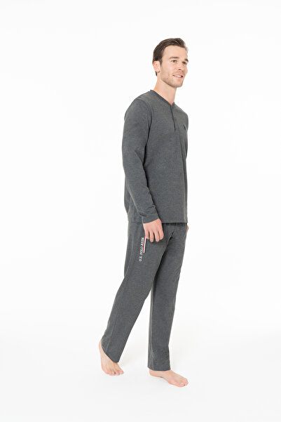 U.S. Polo Assn. New Season Men's Half Placket Collar Pajama Set