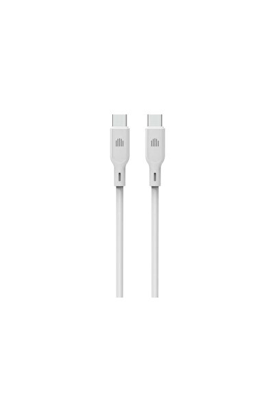 Dviced Cablu de date USB-C la USB-C din silicon, 1,25 m, alb