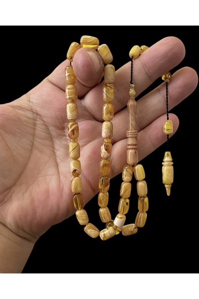 Trikala سبحة من العقيق الأصفر مصنوعة يدويًا بحرفية خاصة قابلة للتجميع مقاس 10...